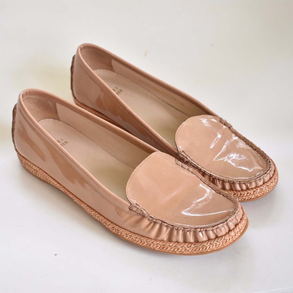 Stuart Weitzman Tan Patent Leather Loafers